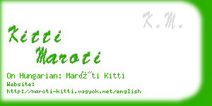 kitti maroti business card